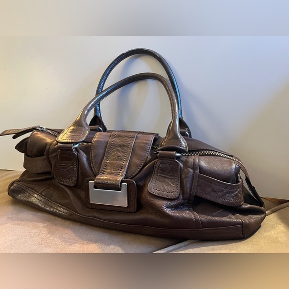 Kenneth Cole, Reaction handbag; chocolate brown leather. - Picture 1 of 10